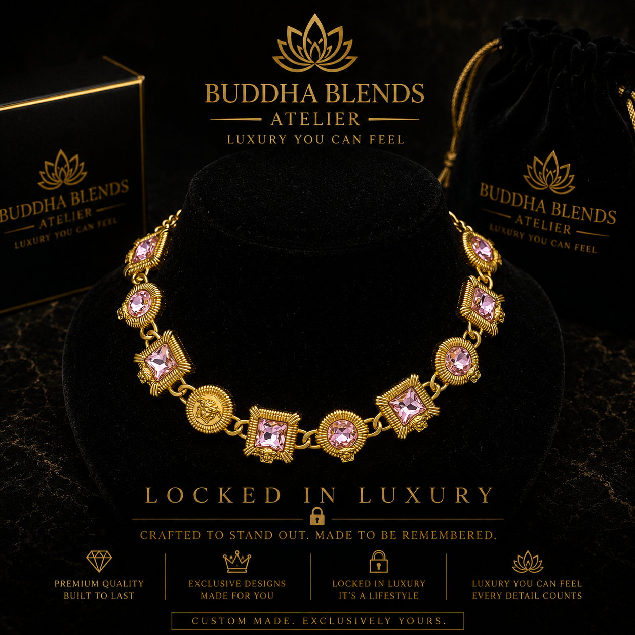 Pink Royale Crystal Necklace