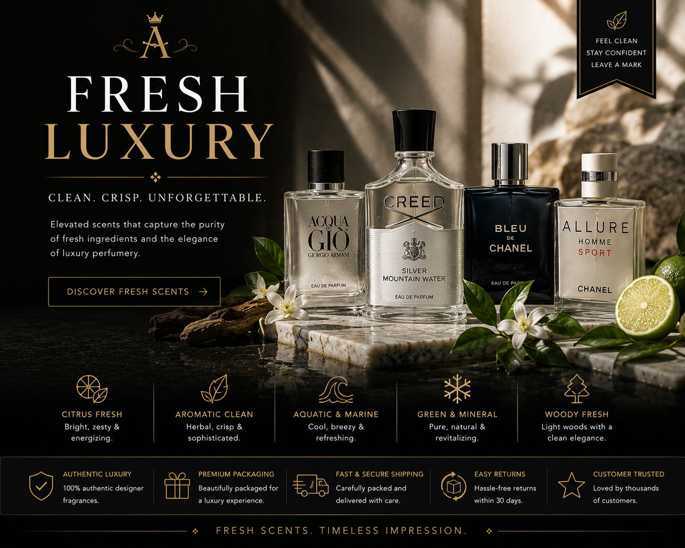 Fresh Luxury Fragrances & Clean Designer Scents