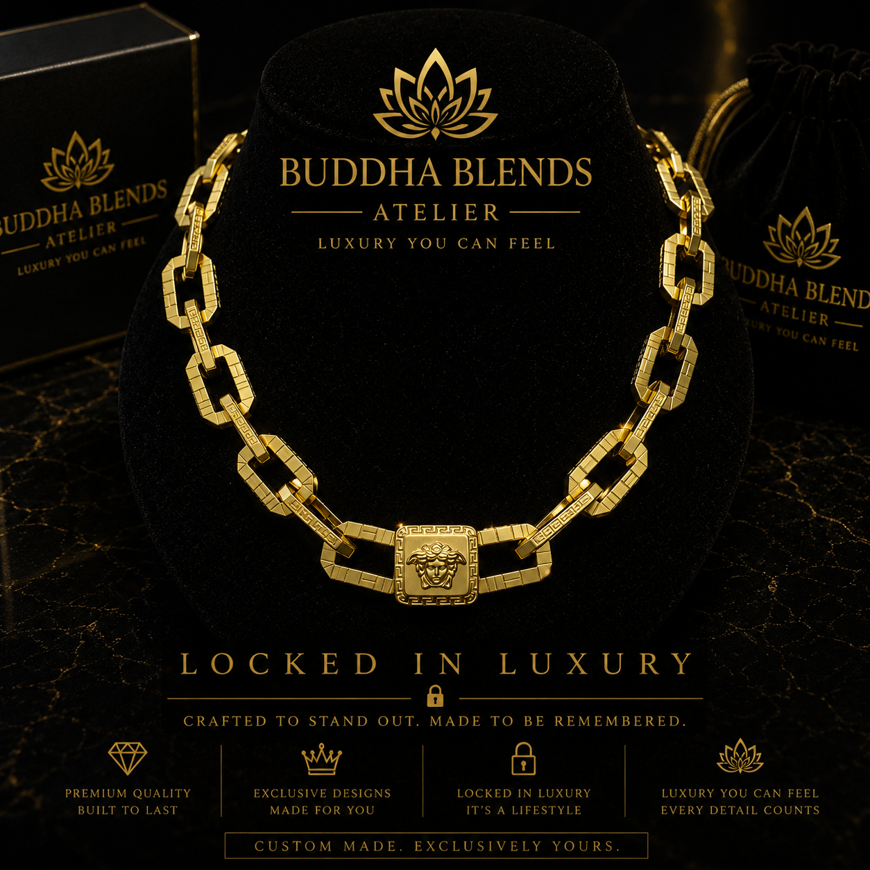 Medusa Link Chain Necklace