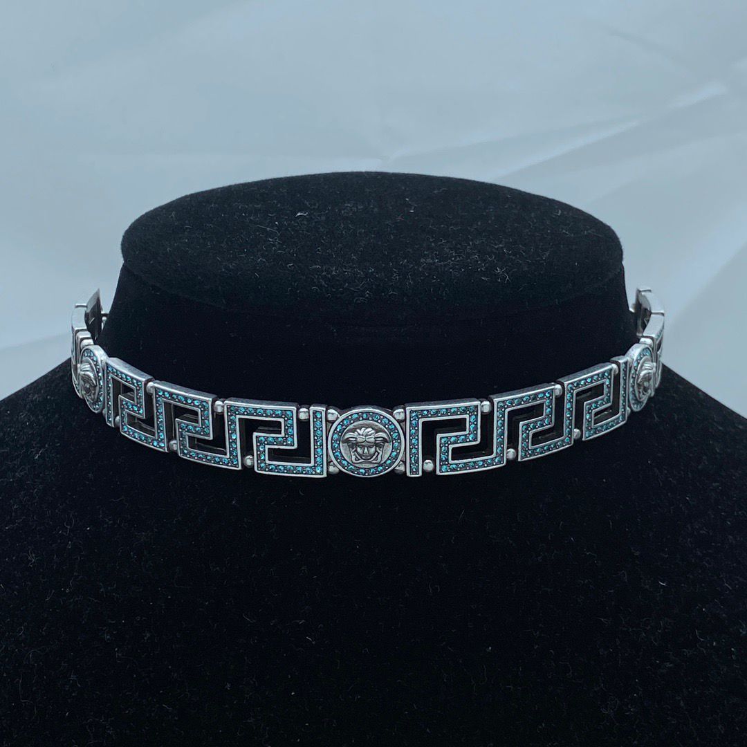 Silver Blue Crystal Luxury Necklace