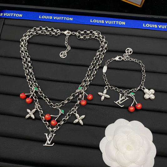 Cherry Luxe Layered Jewelry Set