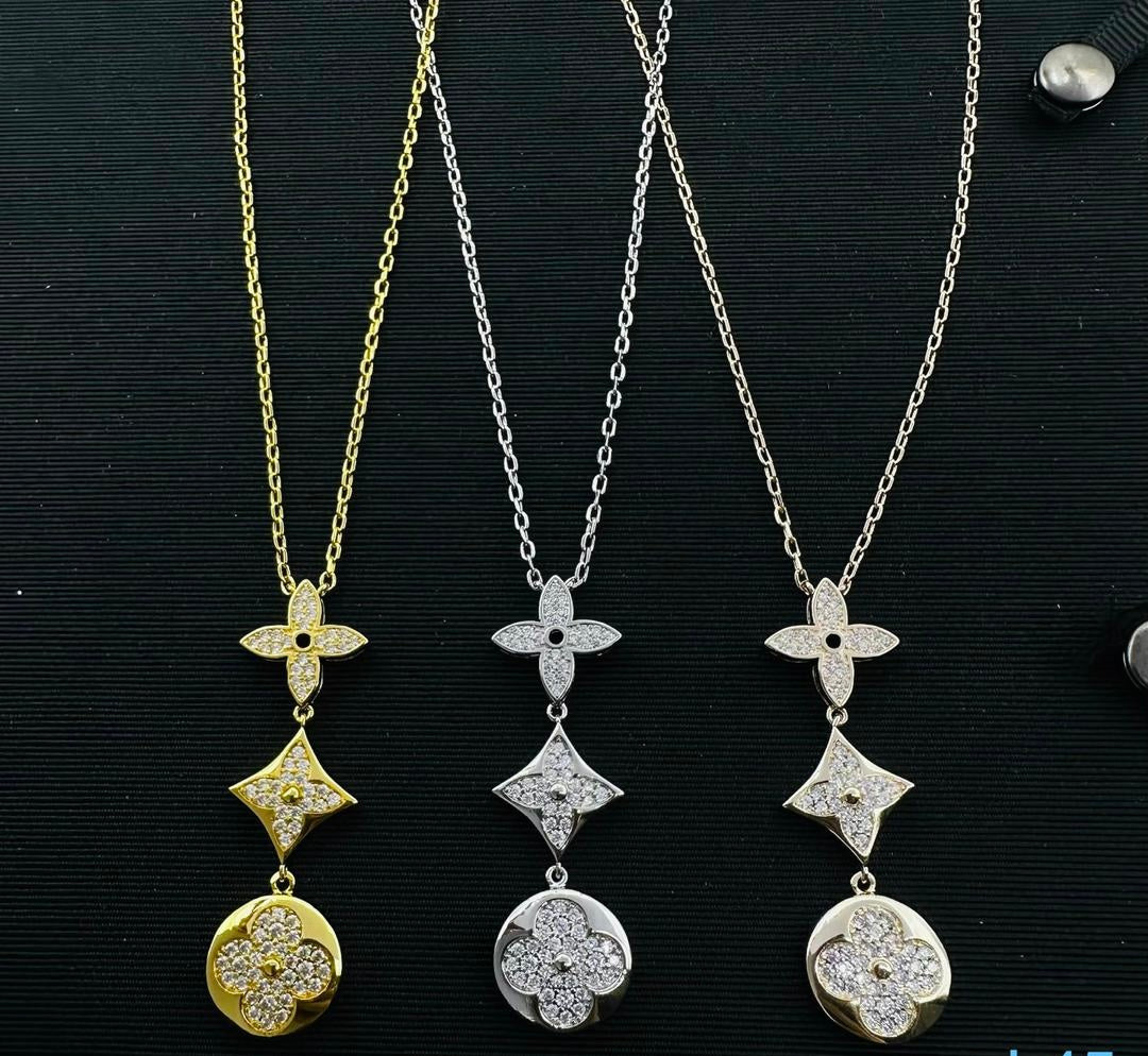 Celestia Bloom Crystal Pendant Necklace