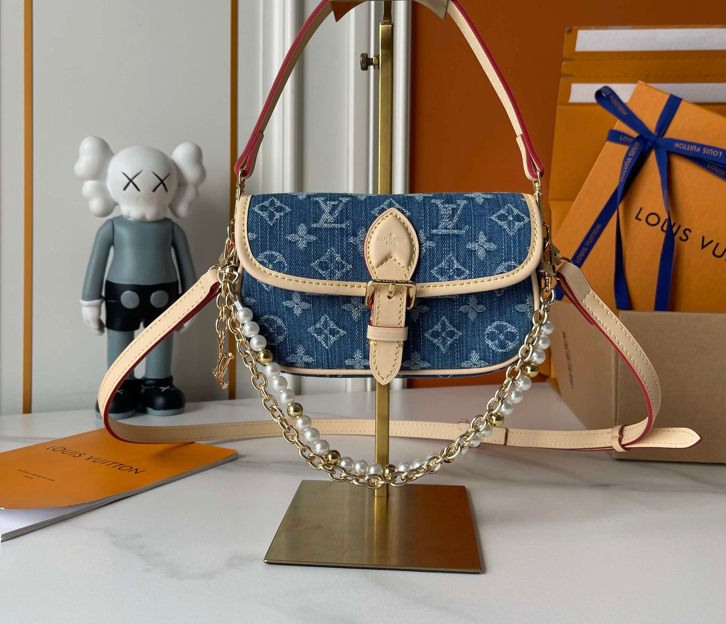 LULU DENIM NANO DIANE MONOGRAM Dimensions: 19