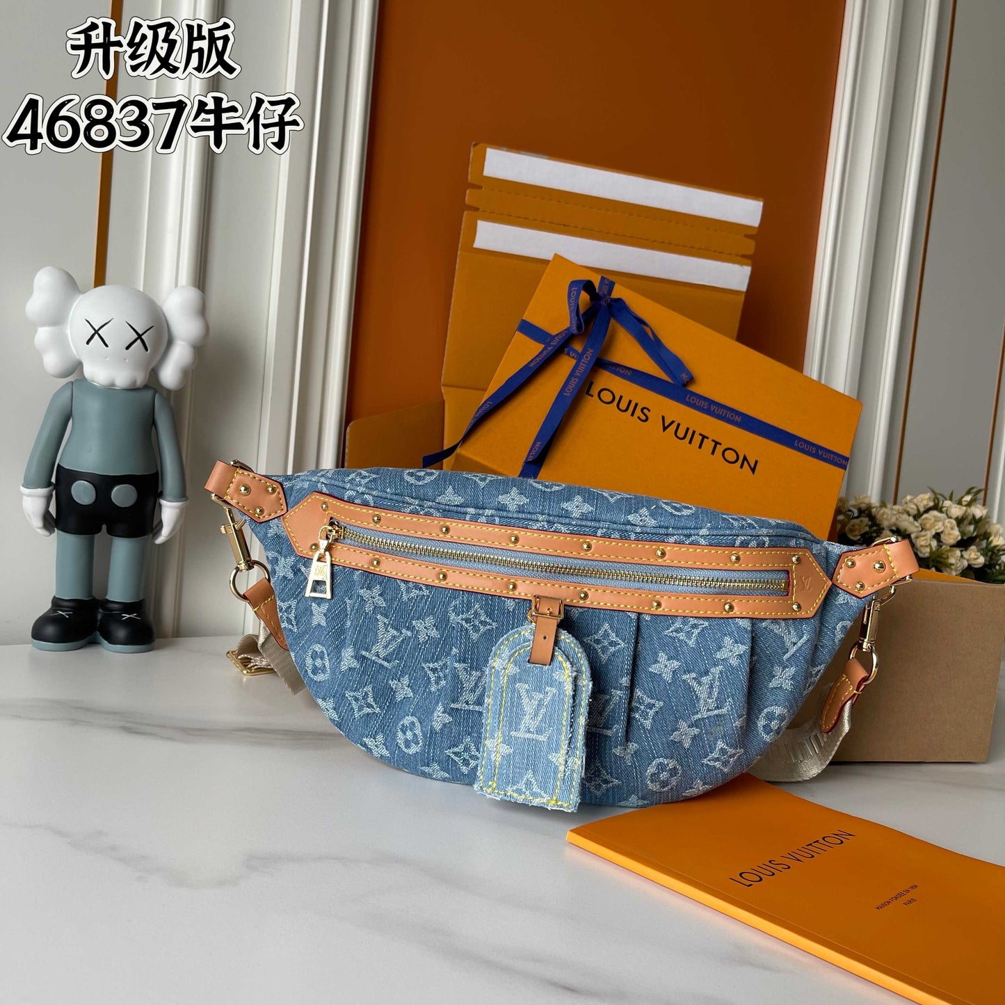 LULU DENIM BUM BAG 38×16×7.5cm