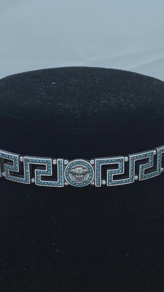 Silver Blue Crystal Luxury Necklace